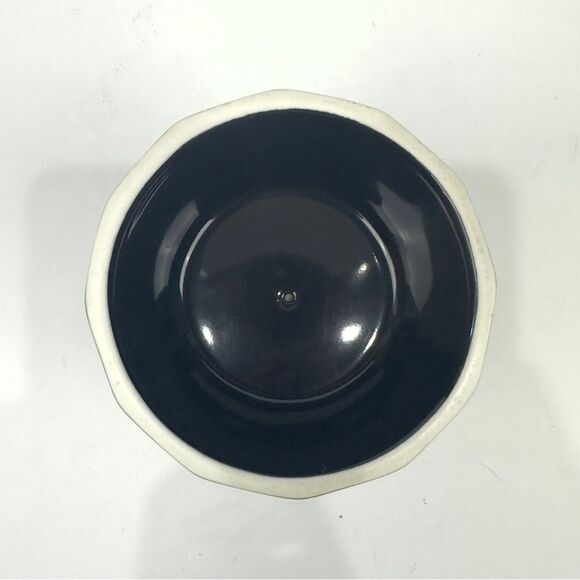 Ceramic raised pet food bowl black dog or cat - Picture 6 of 7